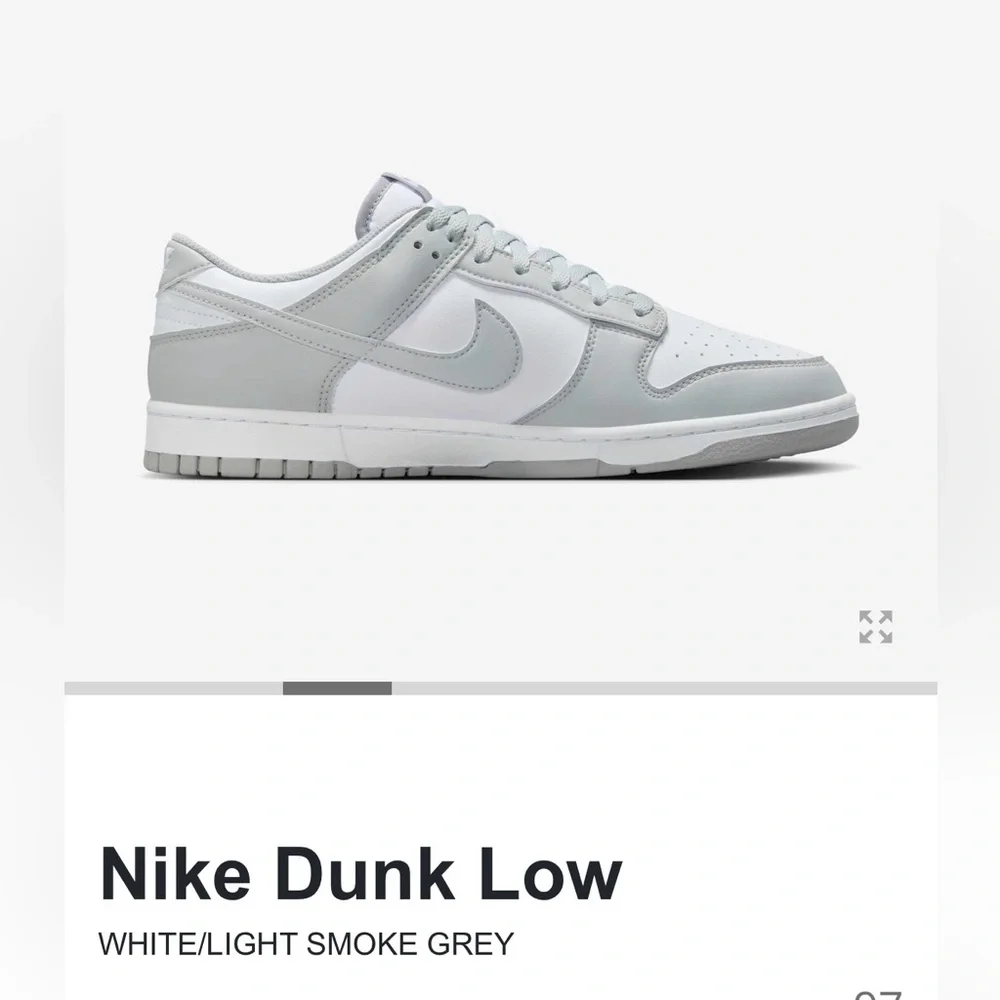 Nike dunk low white/ light smoke grey size 8.5 women's - Picture 7 of 7